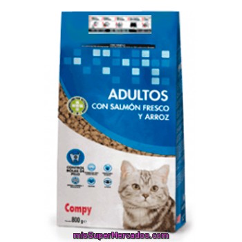 Comida Gato Croqueta Salmon Arroz, Compy, Paquete 800 G