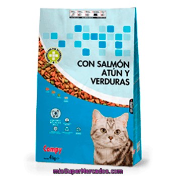 Comida Gato Croquetas Salmon Atun Verduras, Compy, Paquete 2 Kg