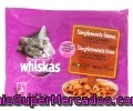 Comida Para Gatos, Carne Estofada (trocitos En Salsa) Whiskas 340 Gramos