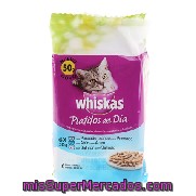 Comida Para Gatos Platitos Del Dia Pescado En Salsa Whiskas Pack 6 X50 Gr.