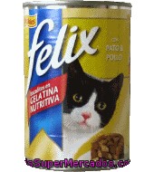 Comida Para Gatos Pollo Y Pato Lata Felix 390 Gr.