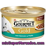 Comida Para Gatos Salmon Y Pollo Gourmet 85 Gr.