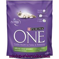 Comida Para Gatos Sensitive Purina Con Pollo One 450 Gr.