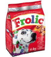 Comida Para Perro A Base De Ternera Y Cereales Frolic Saco De 4 Kg