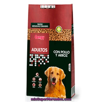 Comida Perro Adulto Croqueta Pollo Arroz, Compy, Paquete 10 Kg