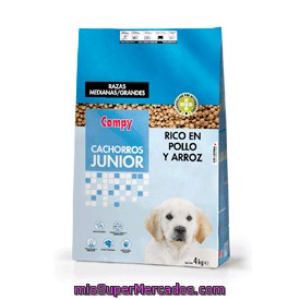 Comida Perro Junior Croquetas Pollo Arroz, Compy, Paquete 4 Kg