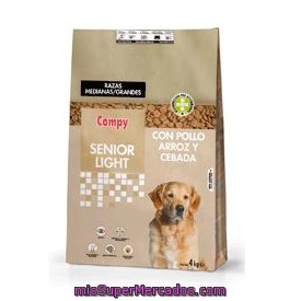 Comida Perro Senior Light Croqueta Pollo Arroz, Compy, Paquete  4 Kg