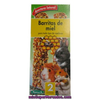 Comida Roedores Barrita  Miel, Natura, Caja 2 U - 112 G