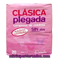 Compresa Absorcion Normal Celulosa Clasica Plegada, Deliplus, Paquete 20 U