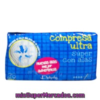 Compresa Absorcion Normal Suave Ultra Plegada Alas, Deliplus, Paquete 32 U