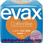 Compresa Cottonlike Super Con Alas Evax 12 Ud.