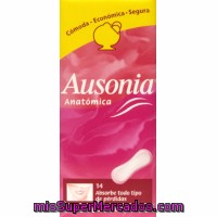 Compresa Gruesa Anatómica Ausonia, Paquete 14 Unid.