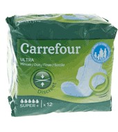 Compresa Ultra Fina Con Alas Super Carrefour 12 Ud.