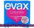 Compresas Normales Con Alas Evax Cottonlike 12 Unidades