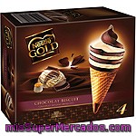 Cono De Chocolate-biscuit Nestlé Gold, Pack 4x110 Ml