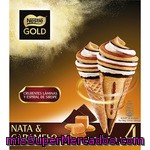 Cono De Nata Con Salsa De Caramelo Nestlé Gold, Pack 4x70 Ml