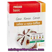 Cono De Nata-toffee Eroski Basic, Pack 4x120 Ml