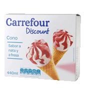 Conos De Fresa Y Nata Carrefour 4 Ud.