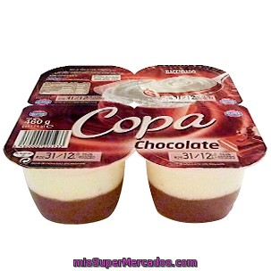 Copa Chocolate Y Nata, Hacendado, Pack 4 X 115 G - 460 G