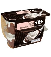 Copa Chocolate Y Nata - Sin Gluten Carrefour Pack 4x115 G.
