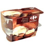 Copa Mousse Chocolate Con Nata Carrefour Pack 4x80 G.
