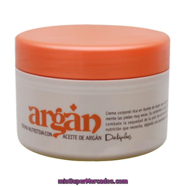 Crema Corporal Aceite Argan, Deliplus, Tarro 200 Cc