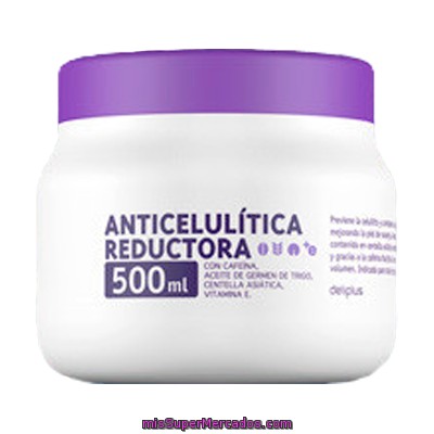 Crema Corporal Anticelulitica Reductora ***tamaño Ahorro***, Deliplus, Tarro 500 Cc