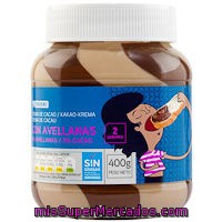 Crema De Cacao 2 Sabores Eroski, Bote 400 G