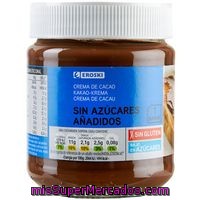 Crema De Cacao Sin Azúcar 1 Sabor Eroski, Bote 300 G