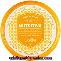 Crema De Manos Nutritiva Intensiva Belle, Tarro 200 Ml