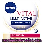 Crema De Noche Total Acción De Soja Nivea Vital, Tarro 50 Ml