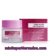 Crema Facial Triple Accion Piel Normal Grasa, Deliplus, Tarro 50 Cc