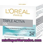 Crema Hidratante Multiprotectora Triple Activa Día (hidrata, Reequilibra E Ilumina) L´oreal 50 Mililitros