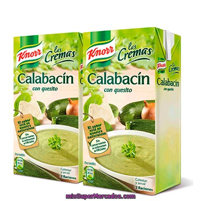 Crema Liquida Calabacin Con Quesito ***pack Ahorro***, Knorr, Brick Pack 2 X 500 Cc - 1 L