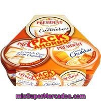 Cremas De Queso President, Pack 3x125g