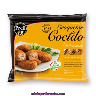 Croquetas Congeladas Cocido Delicatessen, Preli, Paquete 350 G