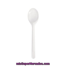 Cuchara Desechable Plastico Postre Blanca, Bosque Verde, 50 U