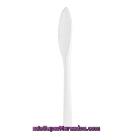 Cuchillo Desechable Plastico Grande Blanco, Bosque Verde, 50 U