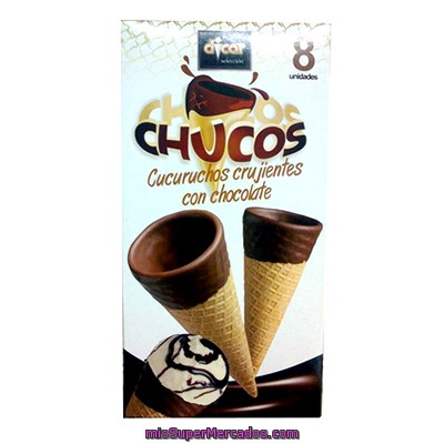 Cucurucho De Barquillo Crujiente Con Chocolate Para Helados, Dicar, Paquete 8 U- 125 G
