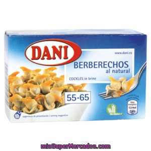 Dani Berberechos Al Natural 55/65 Piezas Lata 58 Grs