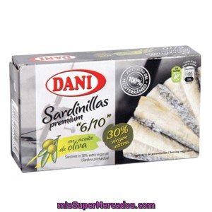 Dani Sardinillas En Aceite De Oliva Virgen Extra Lata 65 G