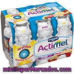 Danone Actimel Yogur Líquido Sabor Fresa-plátano Pack 6 Envases 100 G