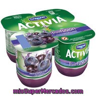 Danone Activia Fruitfusion Yogur Con Arándanos Y Asaí Pack 4 Unidades 125 G