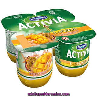 Danone Activia Fruitfusion Yogur Con Mango Y Maracuyá Pack 4 Unidades 125 G