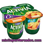 Danone Activia Yogur Con Melocotón 0% Pack 4 Unidades 125 G