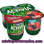 Danone Activia Yogur Con Sabor A Frutas Del Bosque Pack 4 Unidades 125 G