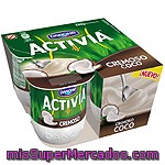 Danone Activia Yogur Cremoso Sabor Coco Pack 4 Unidades 120 G