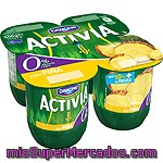 Danone Activia Yogur Desnatado Con Piña 0% Materia Grasa Pack 4 Unidades 125 G
