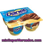 Danone Danet Doble Placer Natillas De Vainilla Con Mousse De Cacao Pack 4 Unidades 100 G