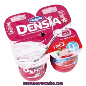 Danone Densia Yogur Desnatado Fresa Pack 4 Unidades 120 Gr